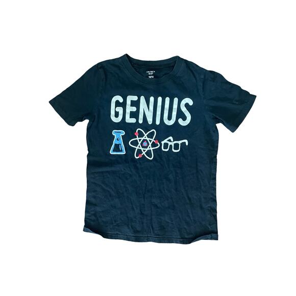 Carter’s Kids “Genius” Graphic Tee – Size 10/12 – Black - Picture 1 of 3